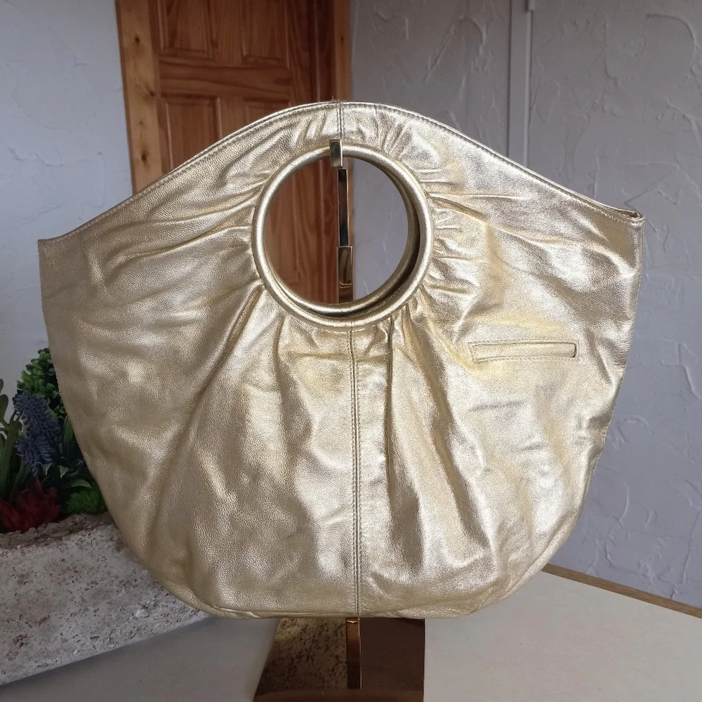 Hobo Brand, Giorgia Convertible Metallic Gold Leather Bag